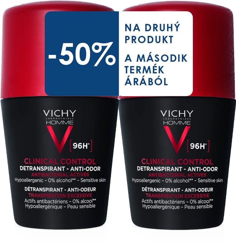 Dezodor VICHY Homme 96H Detranspirant Dezodor DUO 2 × 50 ml