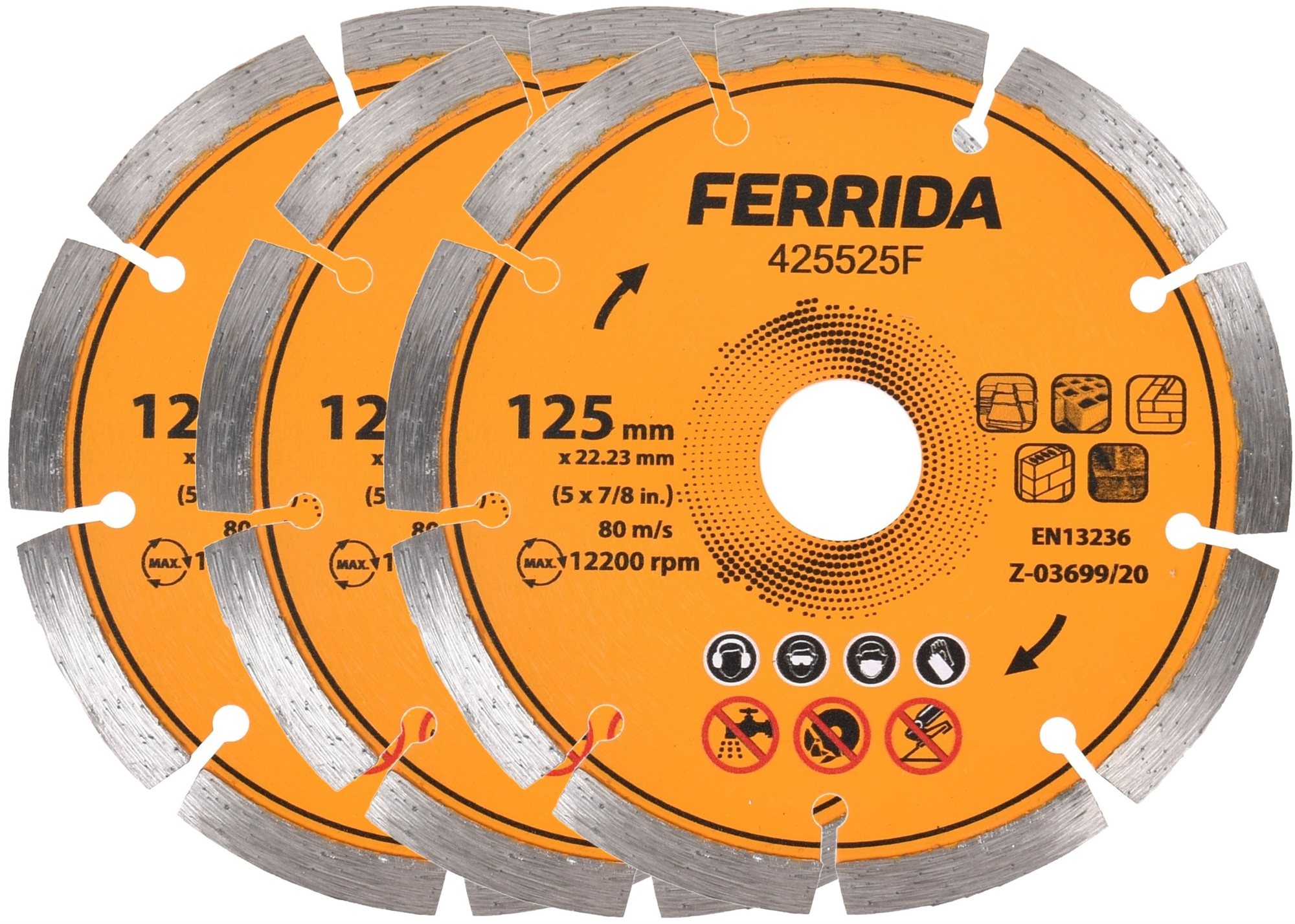 Gyémánt korong FERRIDA Diamond Blade 125MM 3 db