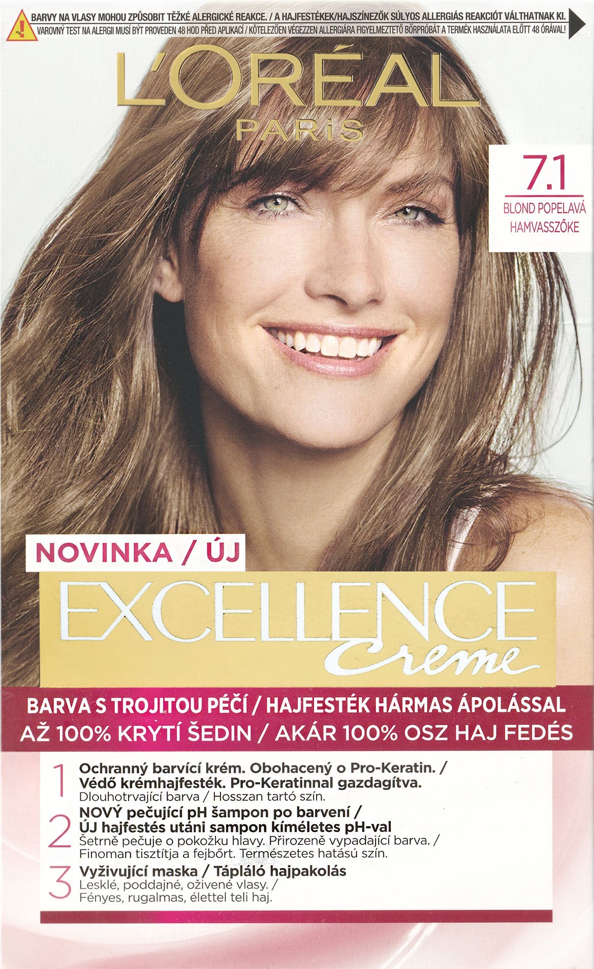 Hajfesték L'ORÉAL PARIS EXCELLENCE Créme 7.1 krémhajfesték