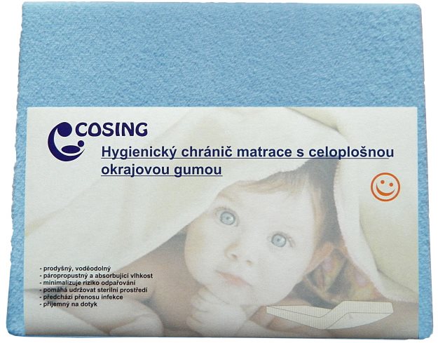 Matracvédő huzat COSING Higiéniai védőhuzat membránnal 120 × 60 cm - kék