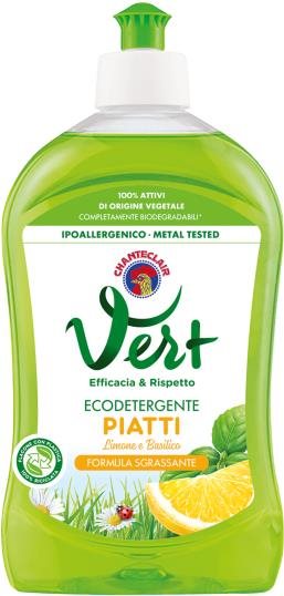 Öko mosogatószer CHANTE CLAIR Eco Vert Piatti Limone és Basilico 500 ml