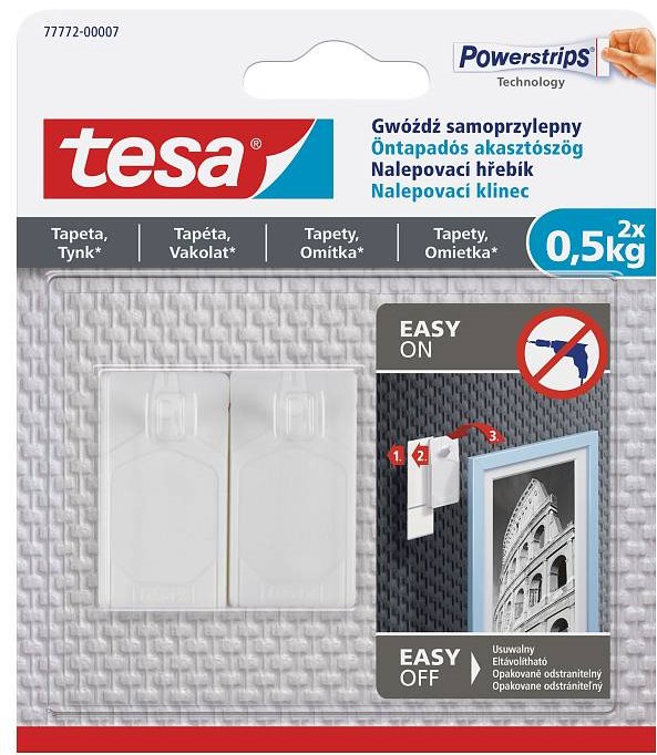 Öntapadós akasztószög tesa tapéta és vakolat szög 0.5kg