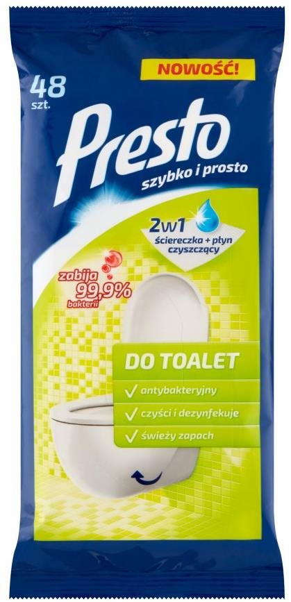 Tisztítókendő PRESTO Nedves WC tisztító törlőkendő 48 db