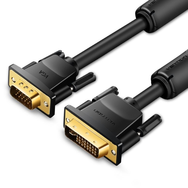 Videokábel Vention DVI (24+5) to VGA Cable 1m Black