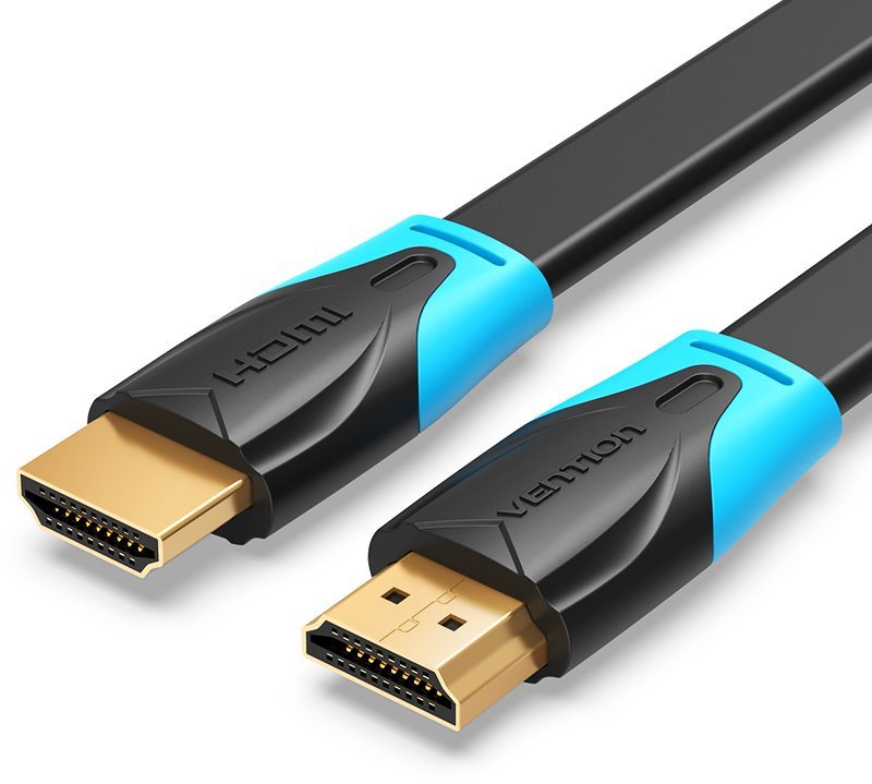 Videokábel Vention Flat HDMI 1.4 Cable 5 m Black