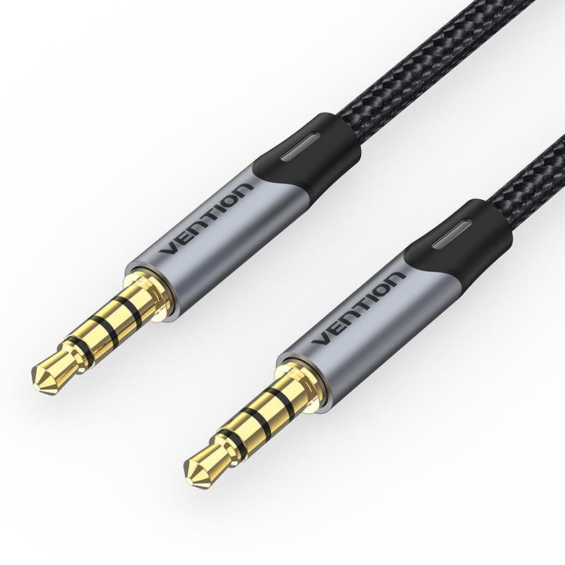 Audio kábel Vention TRRS 3.5MM Male to Male Aux Cable 0.5M Gray