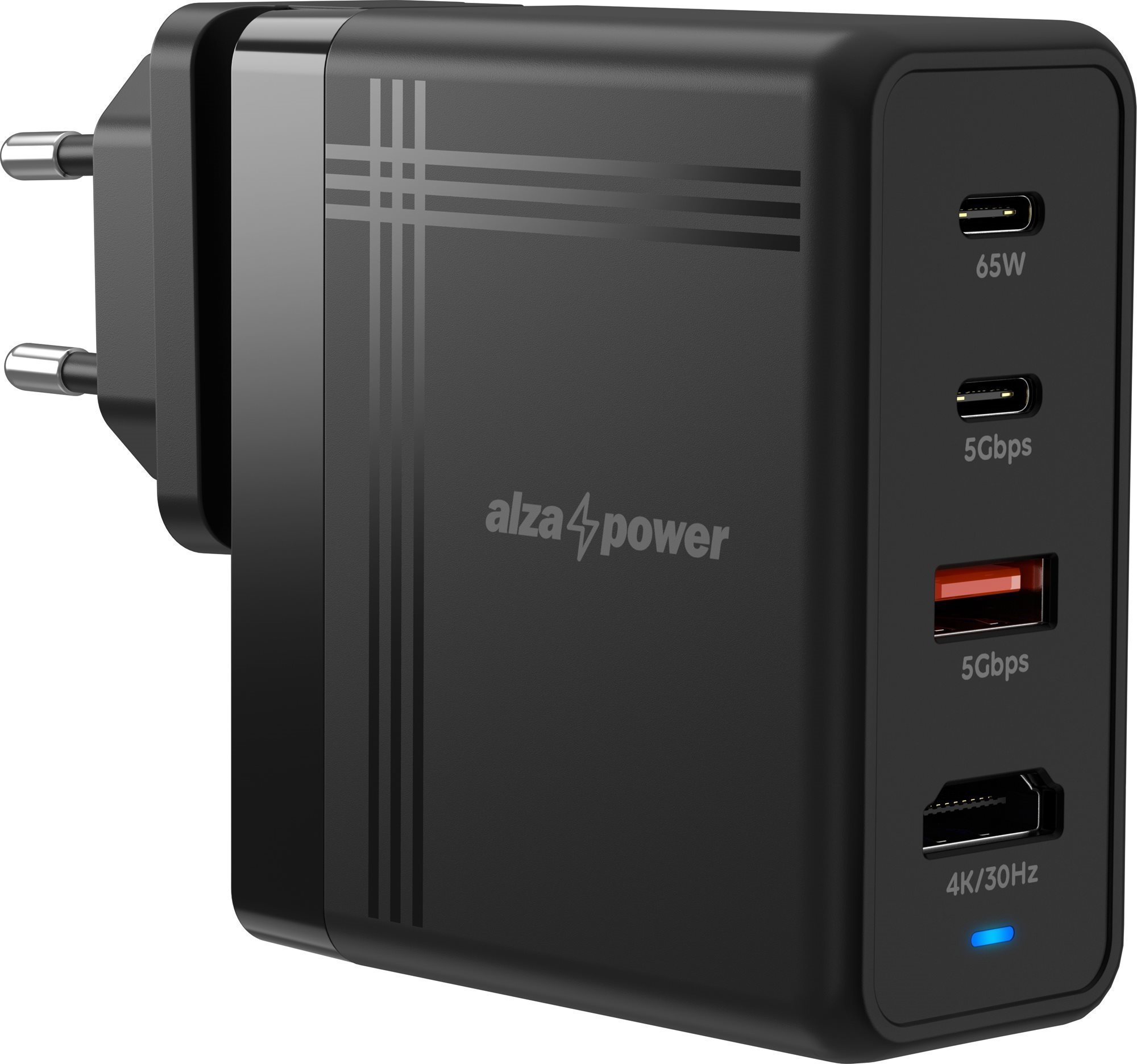 Dokkoló állomás AlzaPower H100 Docking Station + PD Charge 74W fekete