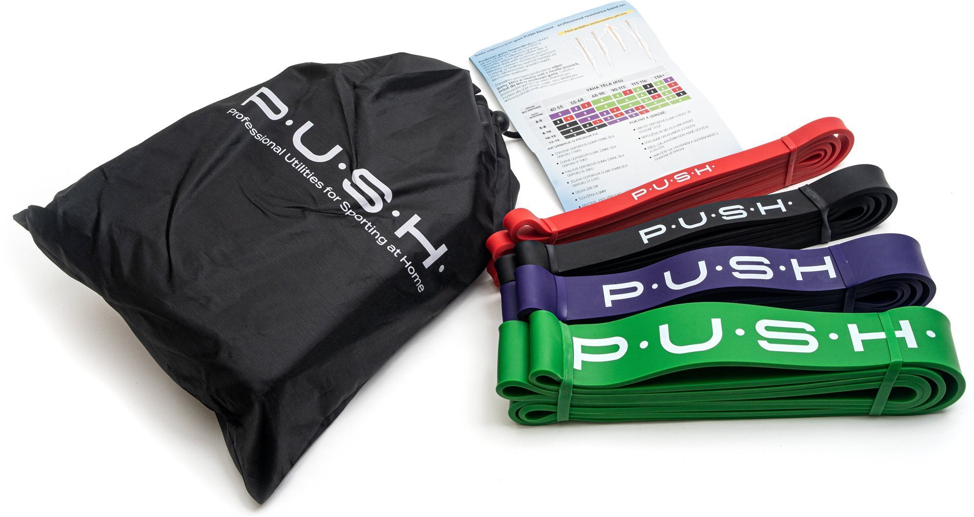 Erősítő gumiszalag PUSH Element - professional resistance band set