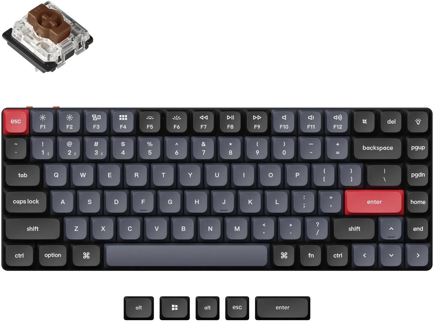 Gamer billentyűzet Keychron K3P Gateron Brown Low Profile - US