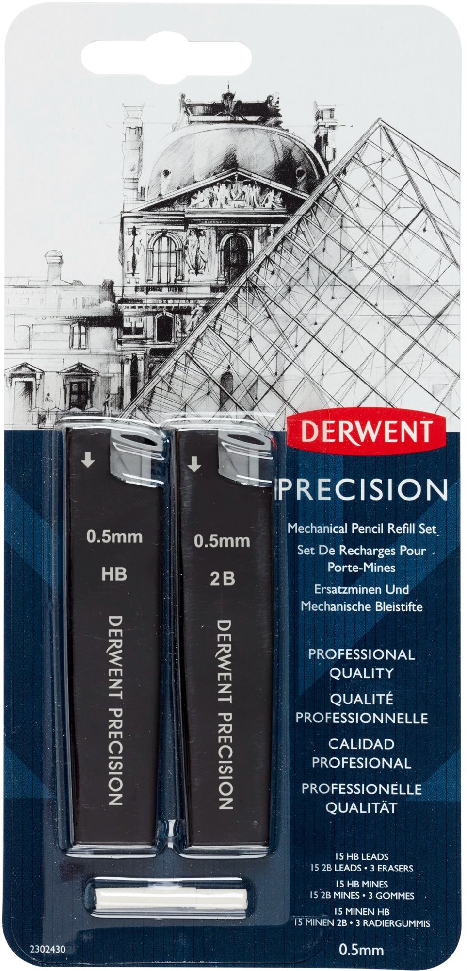 Grafit ceruzabél DERWENT Precision Mechanical Pencil Refill Set 0