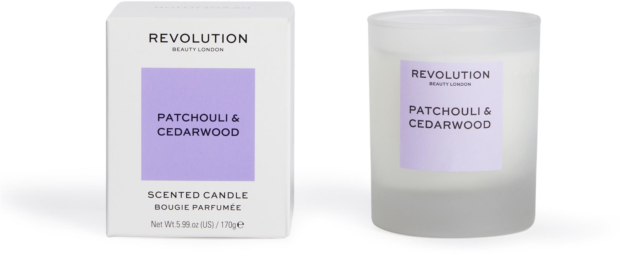 Gyertya REVOLUTION Patchouli & Cedarwood Scented Candle 170 g