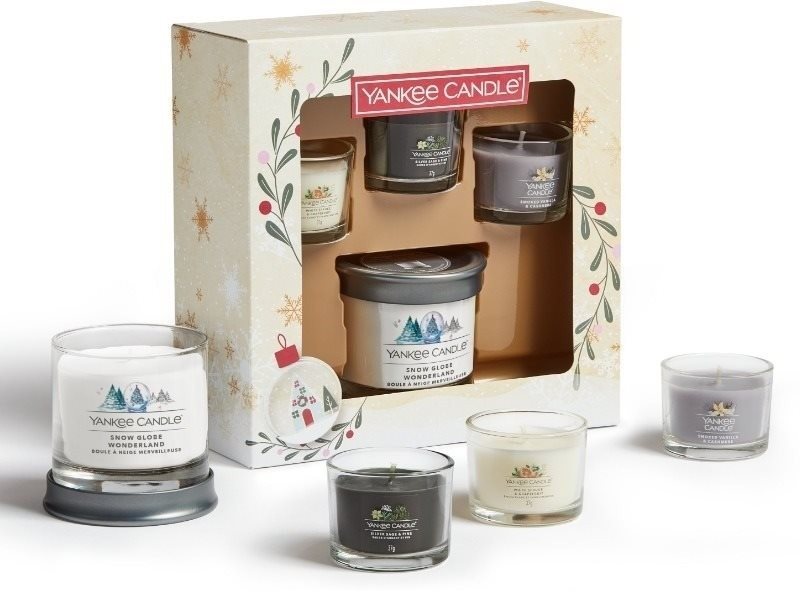 Gyertya YANKEE CANDLE Ajándékszett Fogadalmi gyertya üvegben 3× 37 g + kis gyertyatartó