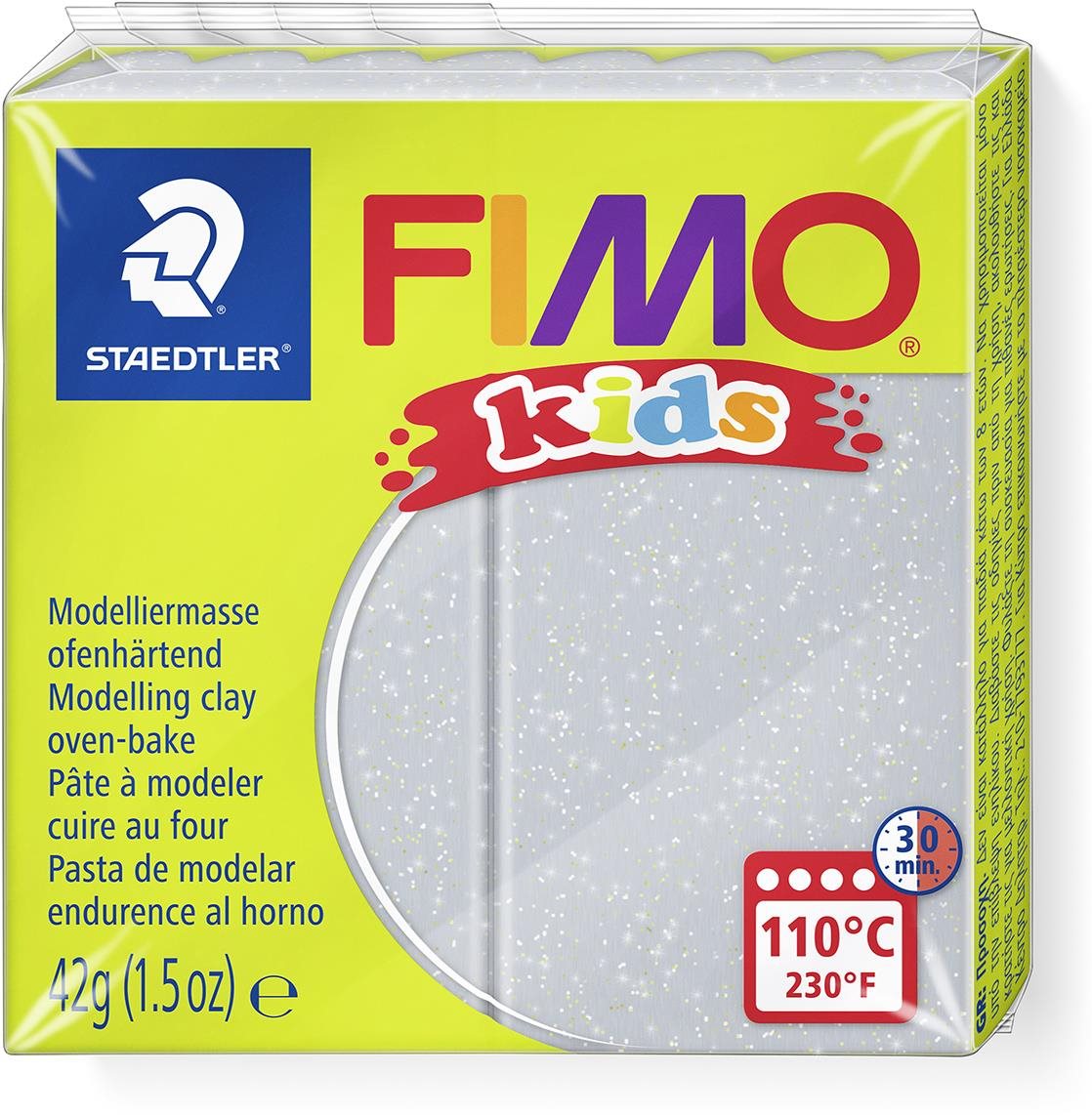 Gyurma FIMO kids 42g ezüst csillámmal