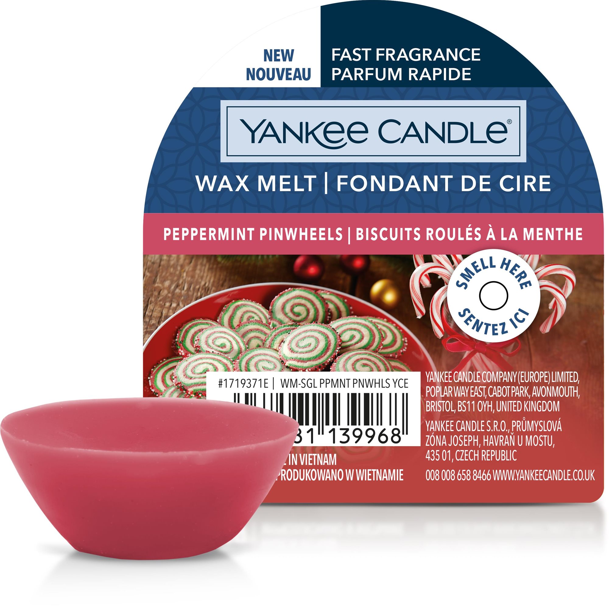 Illatviasz YANKEE CANDLE Peppermint Pinwheels 22 g