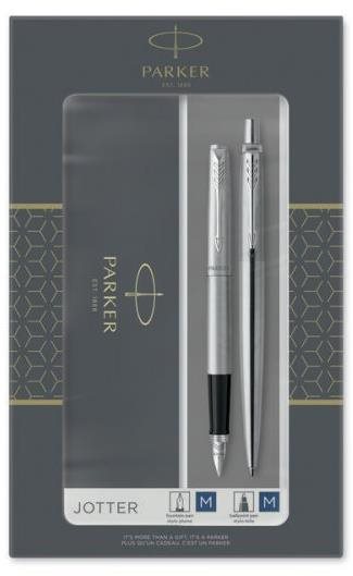 Írószer készlet PARKER Jotter Stainless Steel CT Duo Set