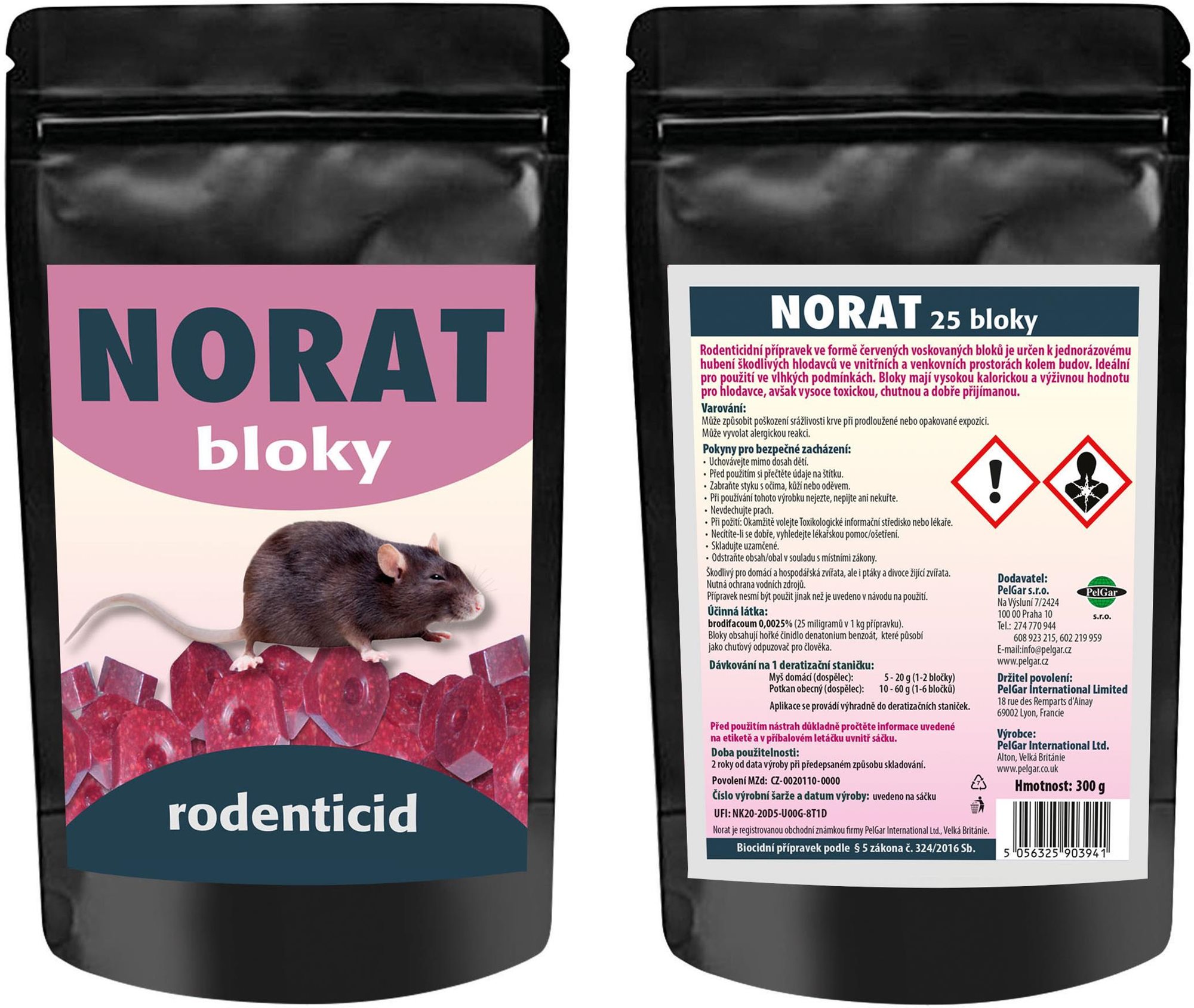 Jed na hlodavce Norat 25 bloky - 300 g