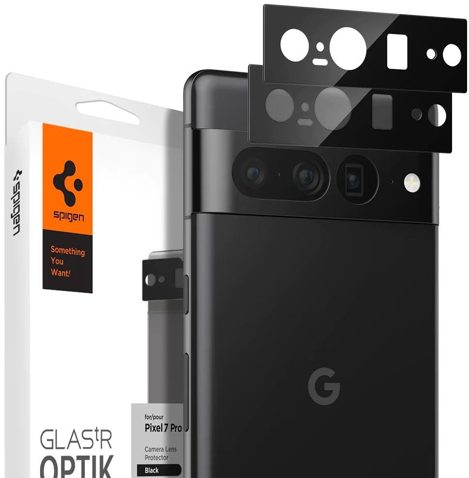 Kamera védő fólia Spigen Glass Optik 2 Pack Black Google Pixel 7 Pro