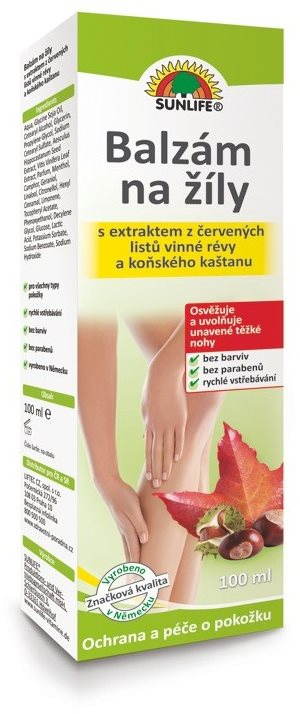 Lábkrém SUNLIFE visszér kenőcs 100 ml