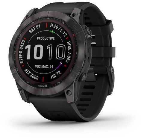 Okosóra Garmin Fenix 7X Sapphire Solar Carbon Gray DLC Titanium/Black Band