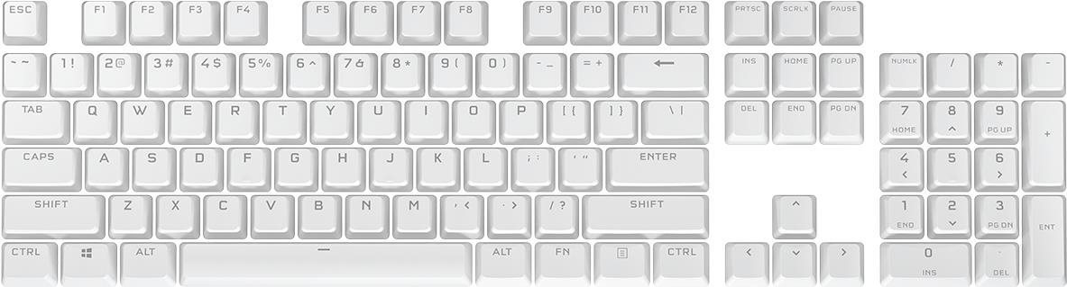 Pótbillentyű Corsair PBT Double-shot Pro Keycaps Arctic White