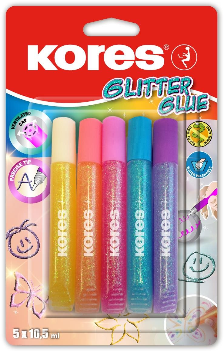 Ragasztó KORES Glitter glue 5× 10