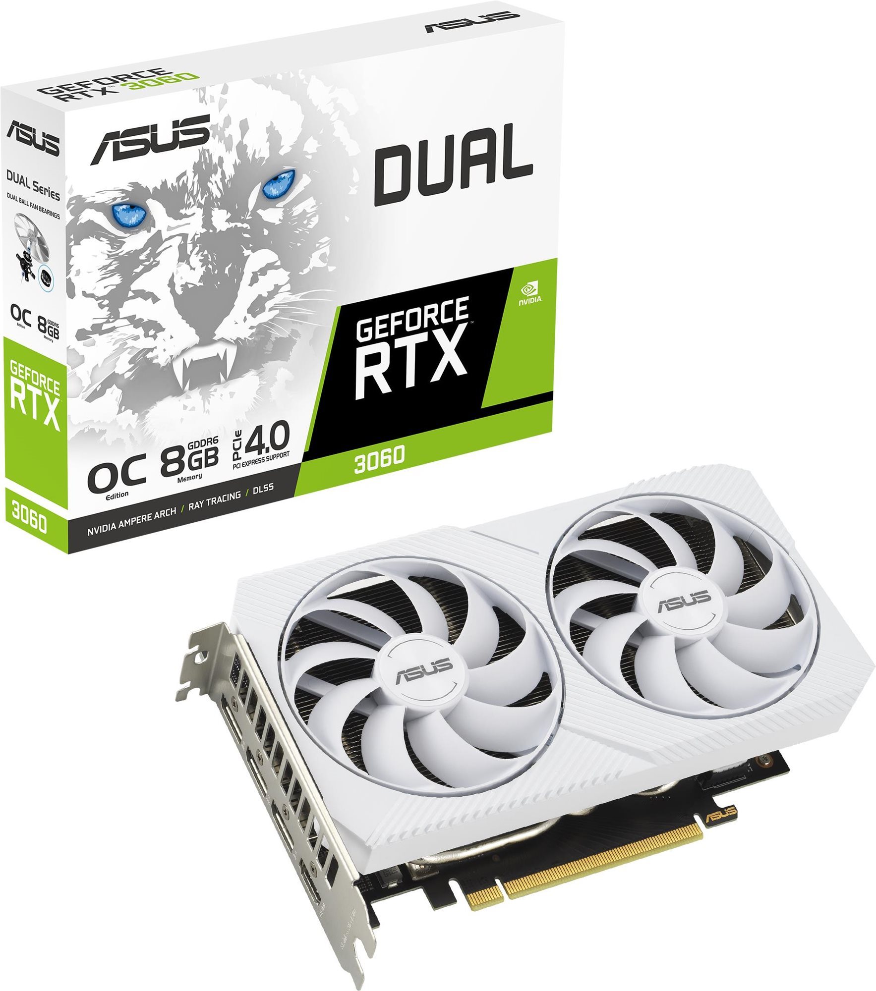 Videókártya ASUS DUAL GeForce RTX 3060 O8G White