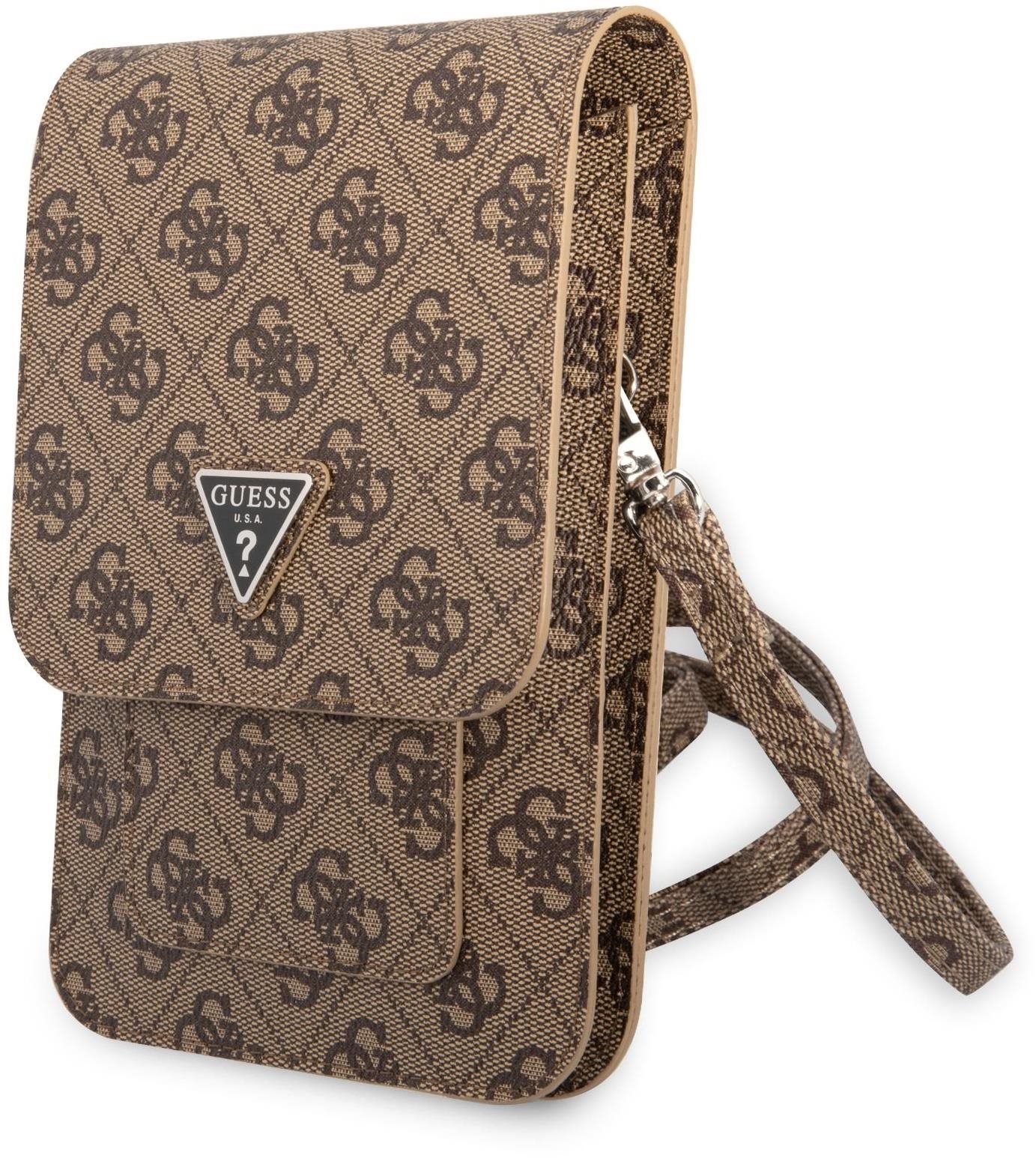 Mobiltelefon tok Guess PU 4G Triangle Logo Phone Bag Brown