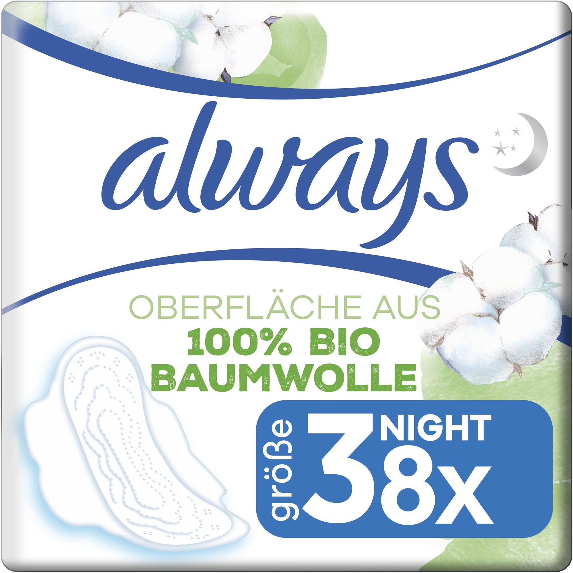 Egészségügyi betét ALWAYS Cotton Protection Ultra Night 8 db