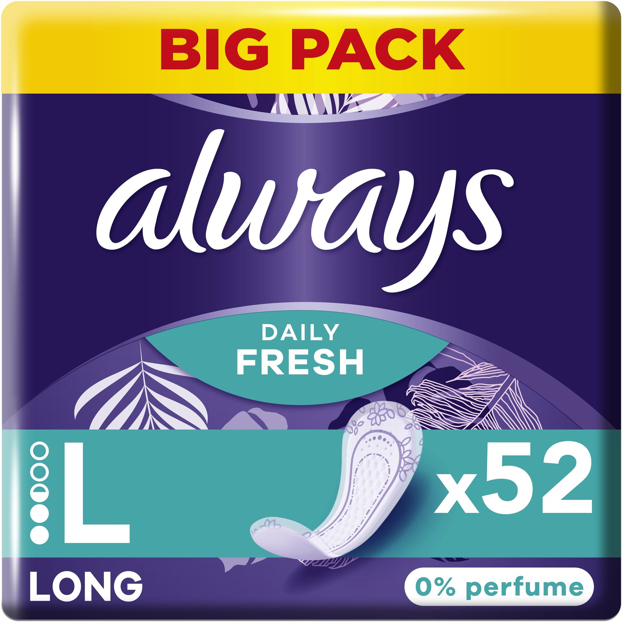 Egészségügyi betét ALWAYS Daily Fresh Long 0% illatanyag 52 db