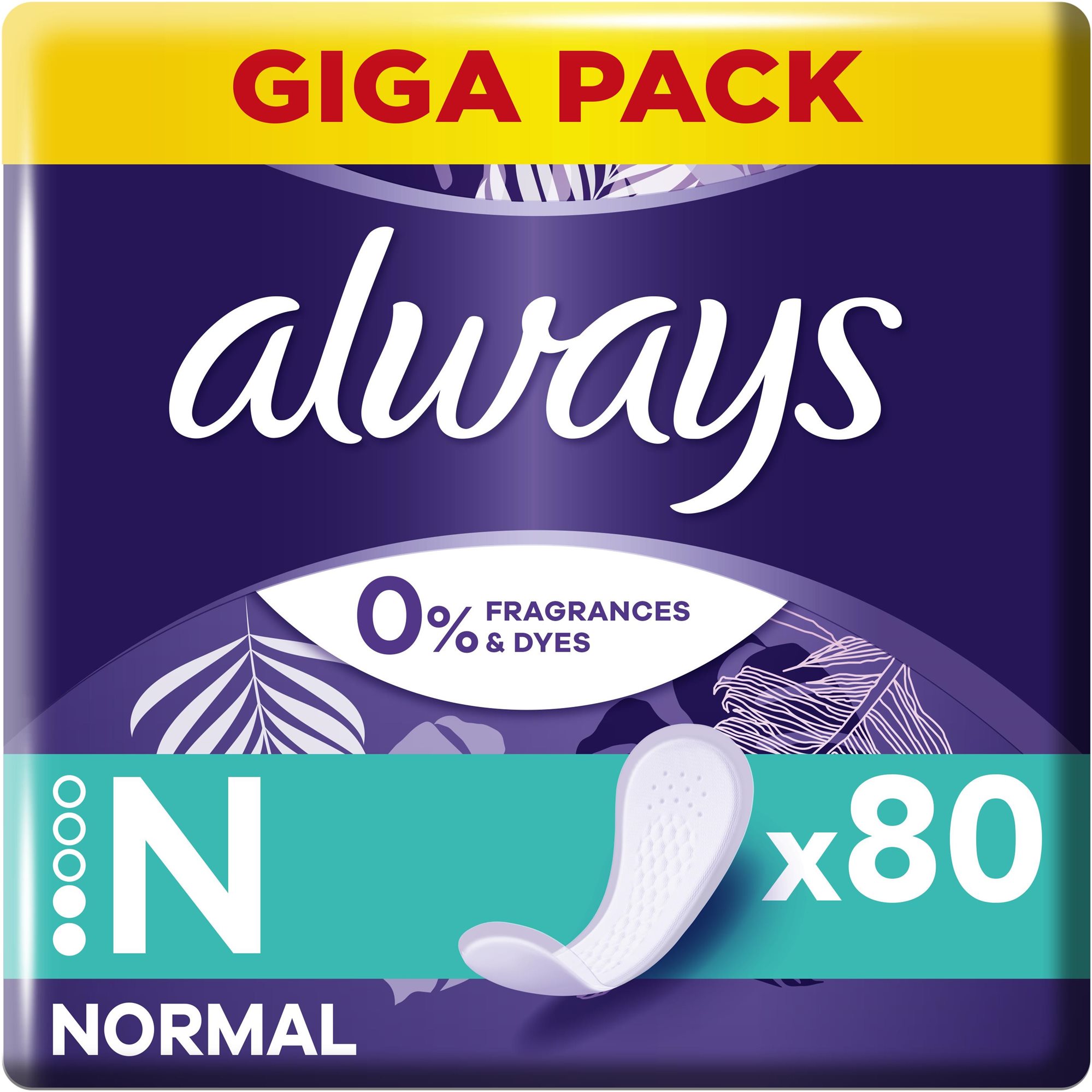 Egészségügyi betét ALWAYS Daily Fresh Normal 0% illatanyag és festék 80 db