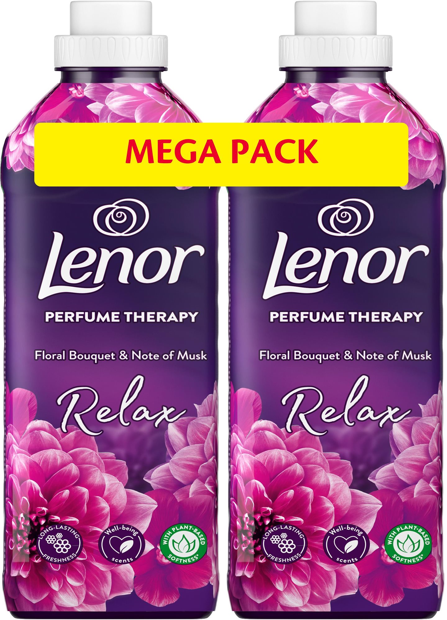 Öblítő LENOR Flower Bouquete 2× 925 ml (74 mosás)