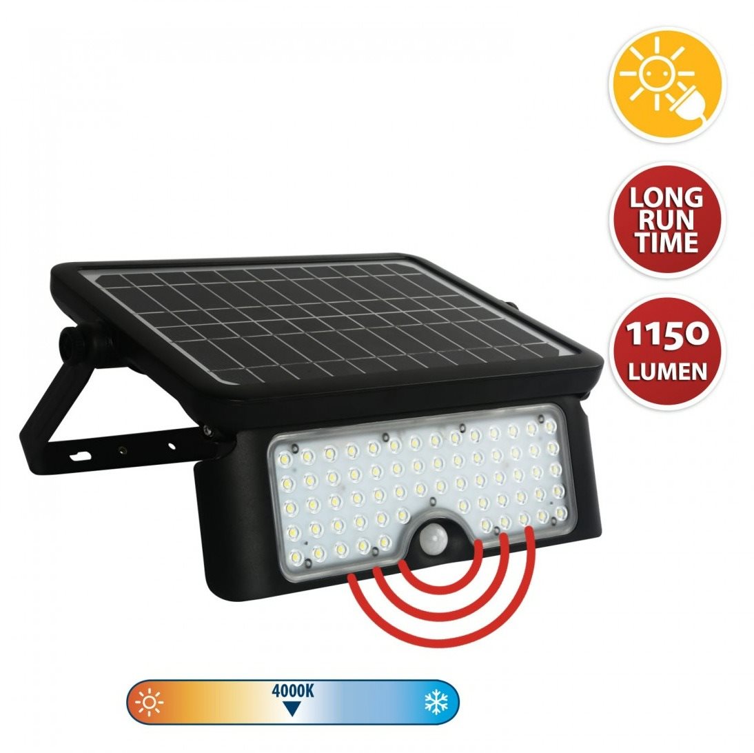 LED lámpa VELAMP LED napelemes lámpa mozgásérzékelővel SL362