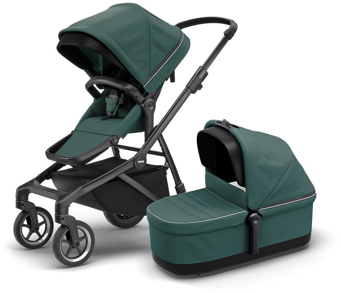 Babakocsi Thule Sleek + Bassinet Mallard Green on Black