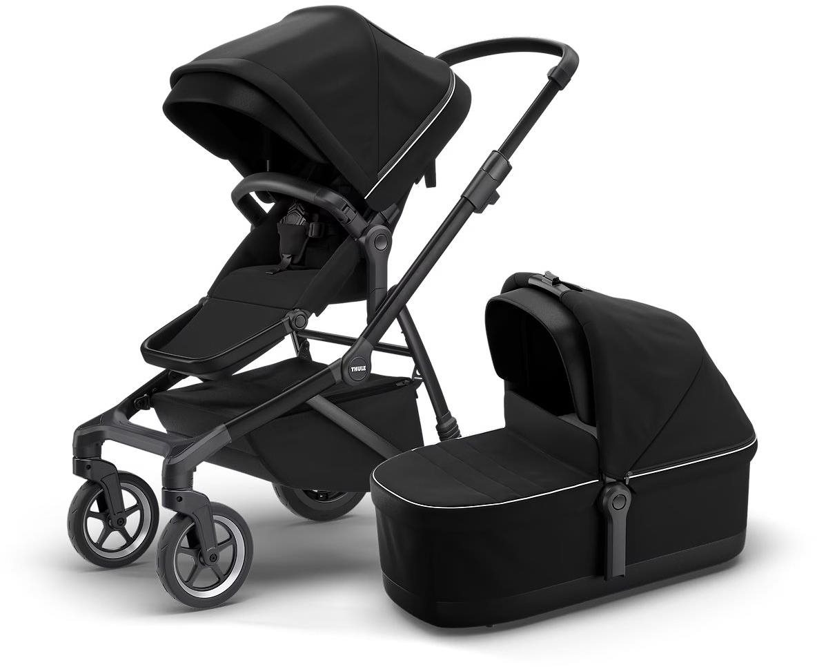 Babakocsi Thule Sleek + Bassinet Midnight Black on Black