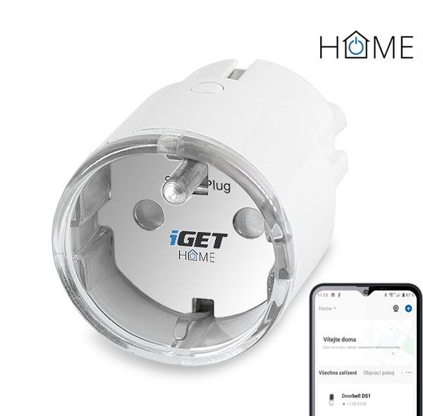 Chytrá zásuvka iGET HOME Power 1  - chytrá Wi-Fi zásuvka 230V s měřením spotřeby