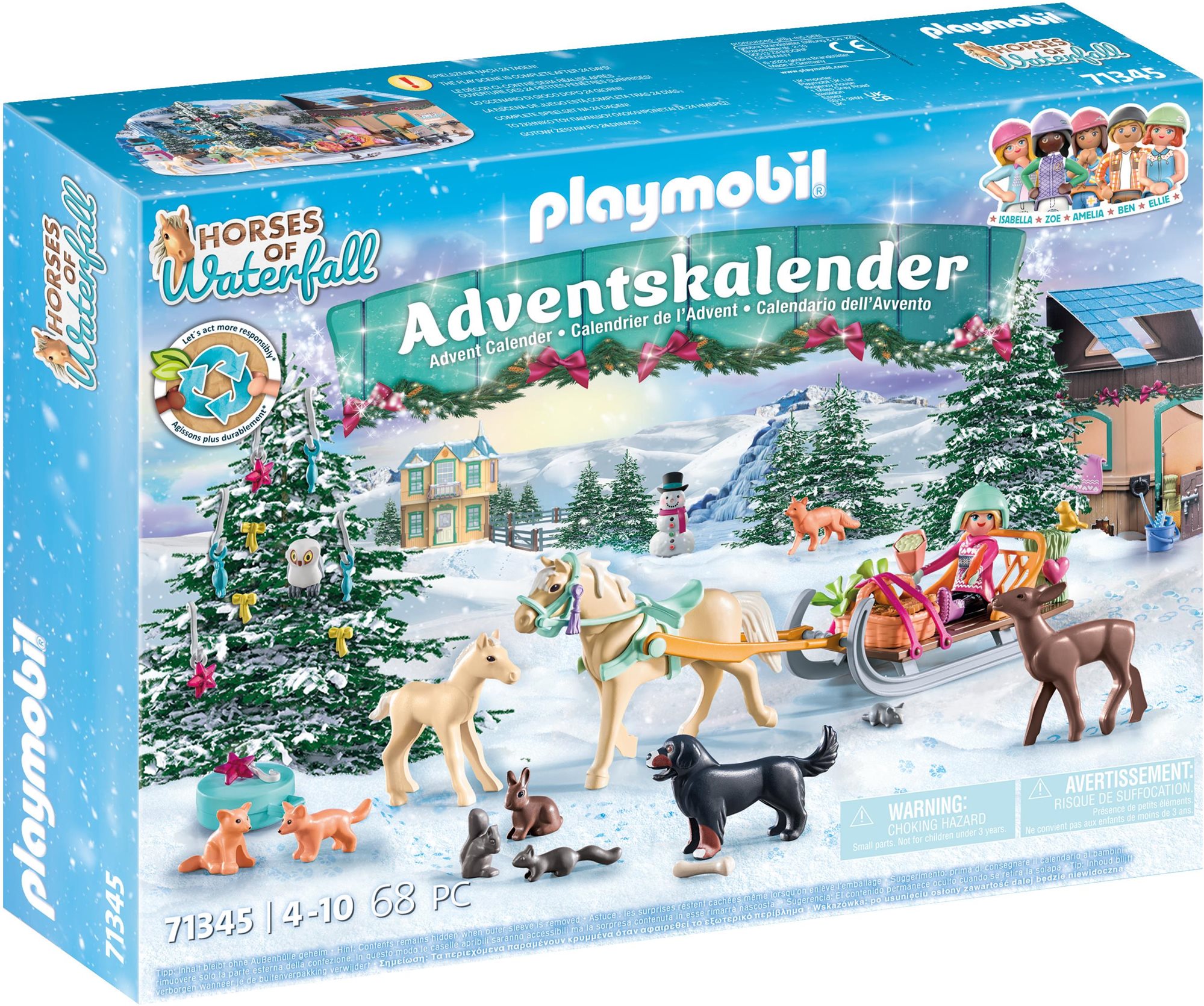 Építőjáték Playmobil Lovas adventi naptár: Karácsonyi szánkózás 71345