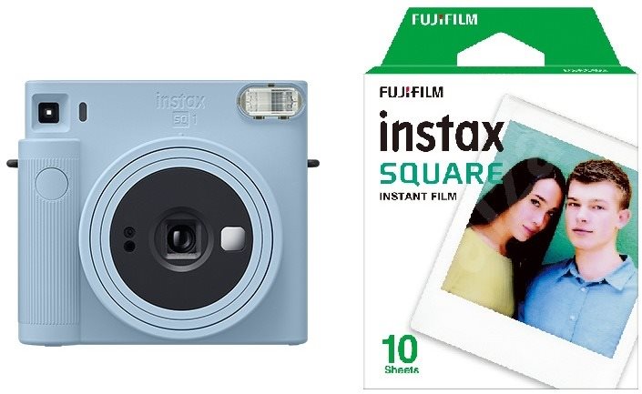 Instant fényképezőgép Fujifilm Instax Square SQ1 világoskék + 10x fotópapír