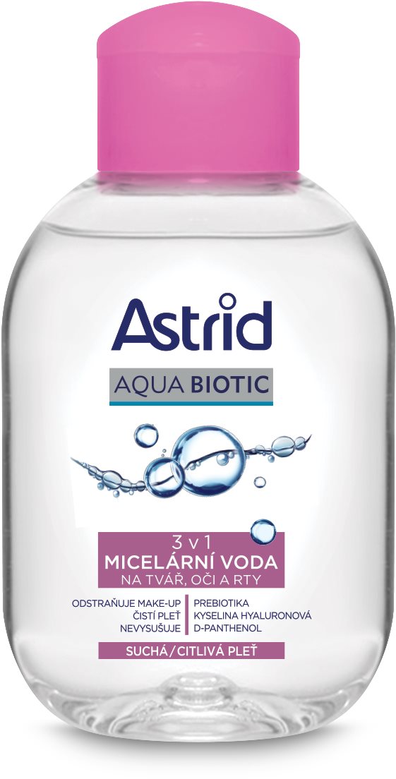 Micellás víz ASTRID Aqua Biotic Micellás víz 3 az 1-ben száraz és érzékeny bőrre 100 ml