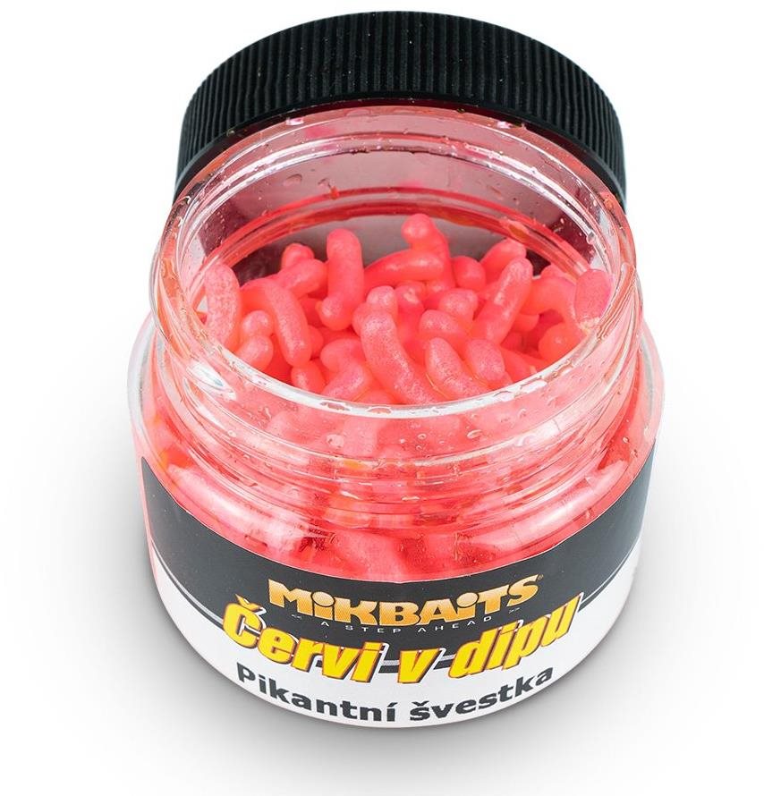 Műcsali Mikbaits Worms in dip fűszeres szilva 50ml