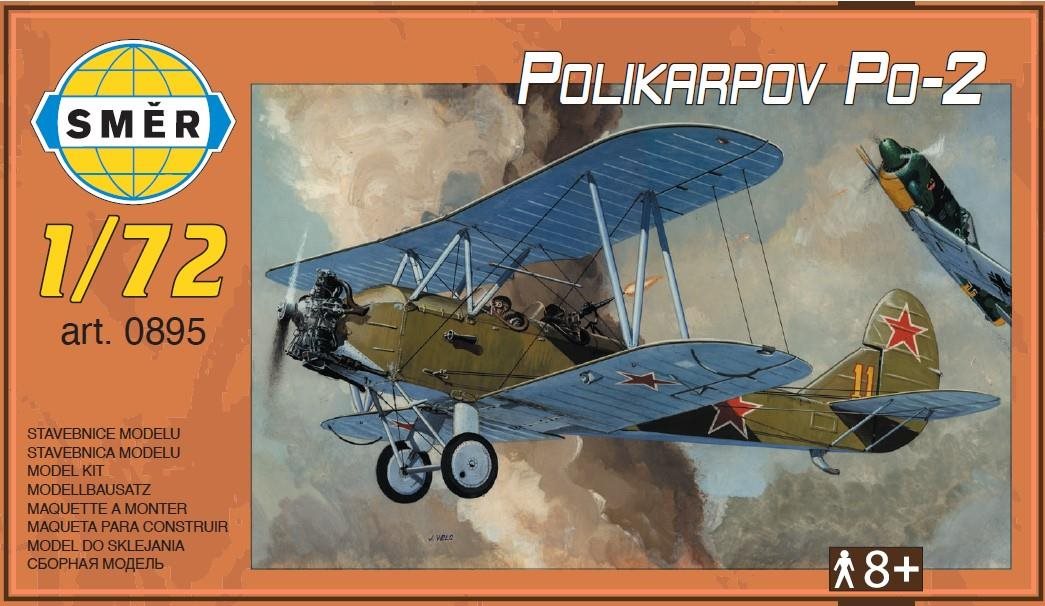 Műanyag modell Irány A kétfedelű repülőgép modellje - Polikarpov Po-2 Kerekek