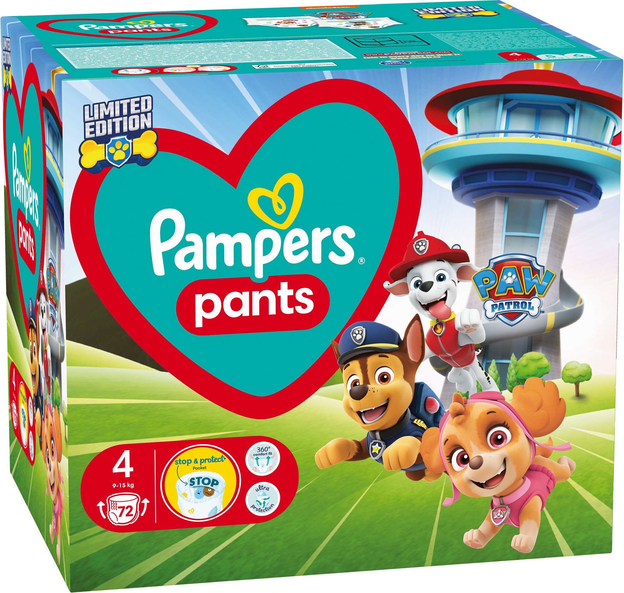 Bugyipelenka PAMPERS Active Baby Pants Paw Patrol 4-es méret (72 db)