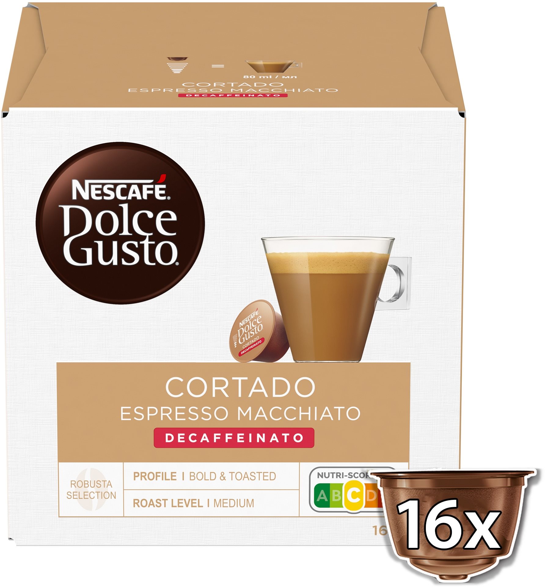 Kávékapszula NESCAFÉ® Dolce Gusto® Cortado Decaffeinato