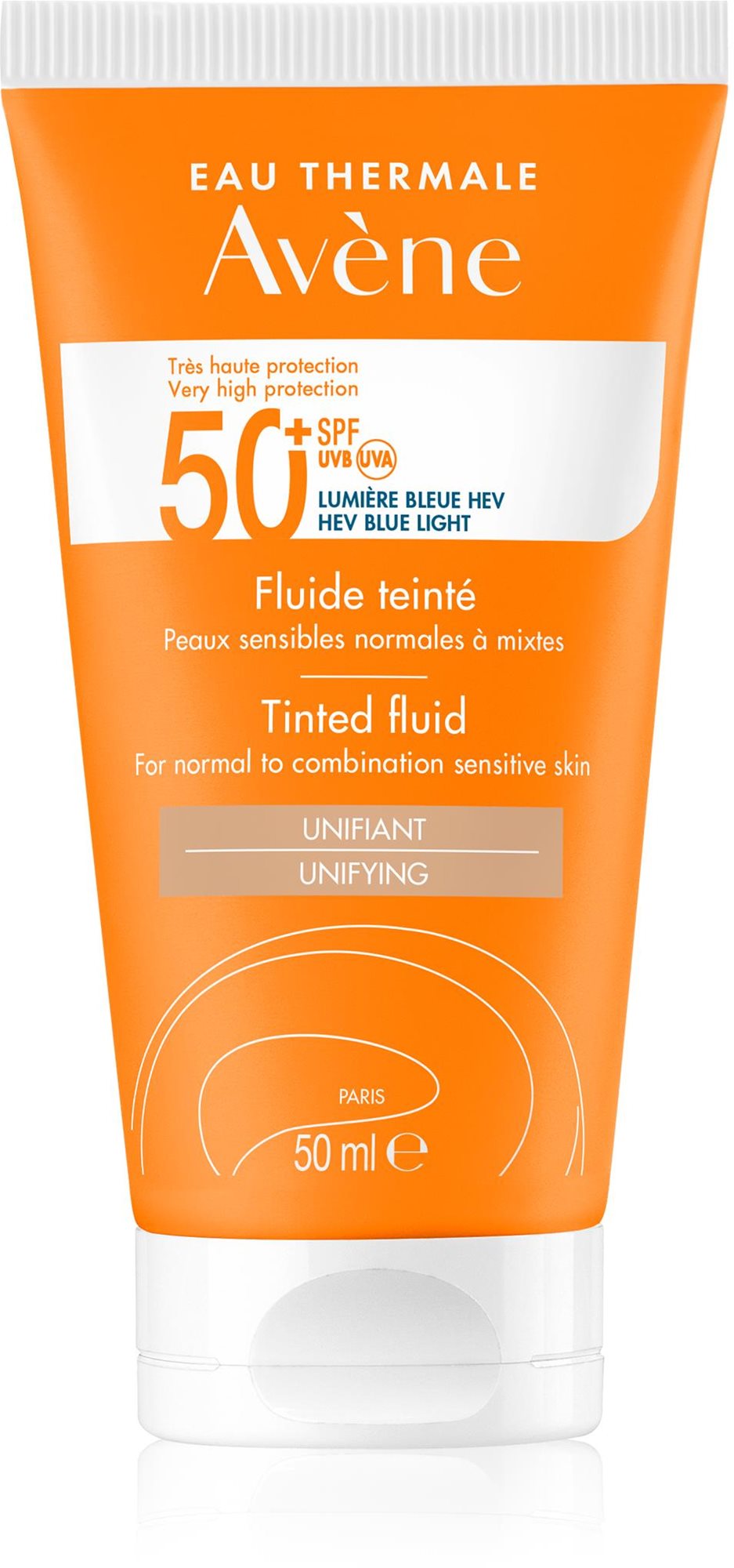 Napozókrém AVENE SPF 50+ Színezett fluid 50 ml