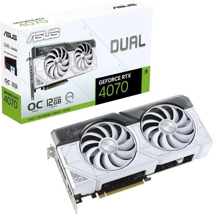 Videókártya ASUS DUAL GeForce RTX 4070 O12G White