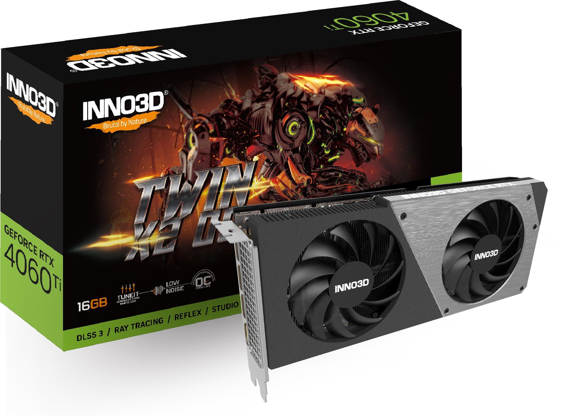 Videókártya Inno3D GeForce RTX 4060 Ti Twin X2 OC 16G