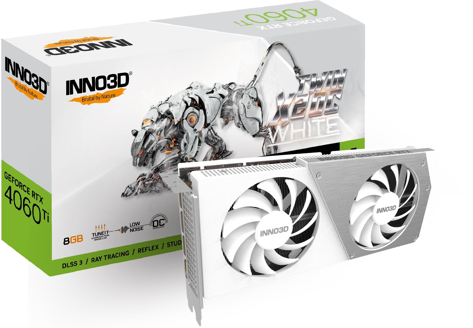 Videókártya Inno3D GeForce RTX 4060 Ti Twin X2 OC White