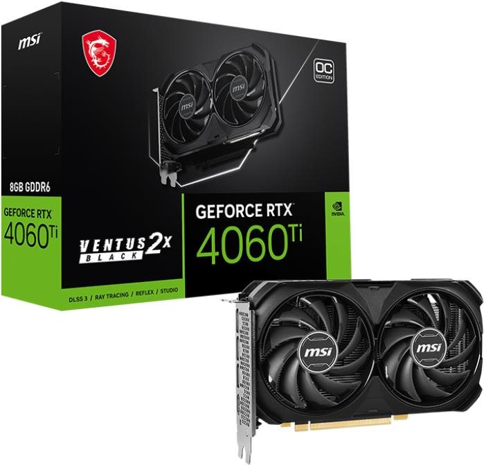 Videókártya MSI GeForce RTX 4060 Ti VENTUS 2X BLACK 8G OC